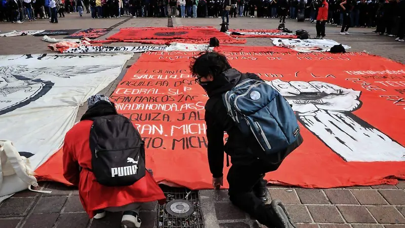 Protesta Normalistas de San Marcos, Loreto, Zacatecas
